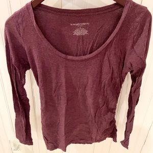 Purple long sleeve maternity shirt